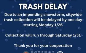 Rubbish Collection Change for upcoming snow emergency