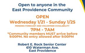 East Providence opens temporary extreme weather overnight warming shelter