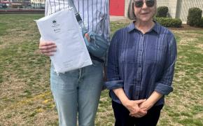 City of East Providence Senior Planner Molly Ahearn with Carol Auer, Chairwoman of the East Providence Tree Commission