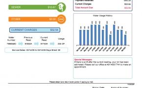 Sample of new water bills