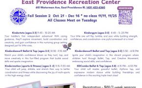 East Providence Recreation Partners with Kindermotion to offer Children’s Movement Programs for children ages 2-8