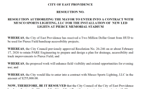 Mayor's Request Approved by City Council for Installation of Lights for Softball Field