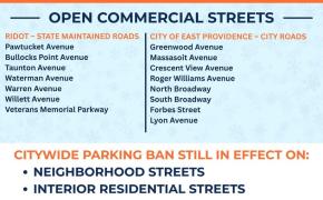 The City of East Providence implements Parking ban ahead of Snowfall
