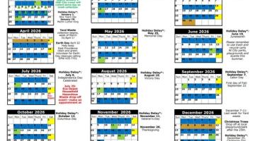 2026 Holiday and Recycling Collection Calendar