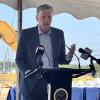 Governor Dan McKee delivers remarks as city  breaks ground on East Providence Community Center
