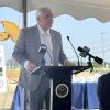 Mayor Bob DaSilva delivers remarks as city  breaks ground on East Providence Community Center